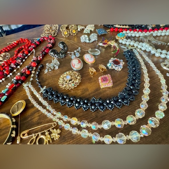Trifari Jewelry - Vintage to Now Rhinestone Jewlery Lot Some Signed Czecho Trifari Coro Musi Sara